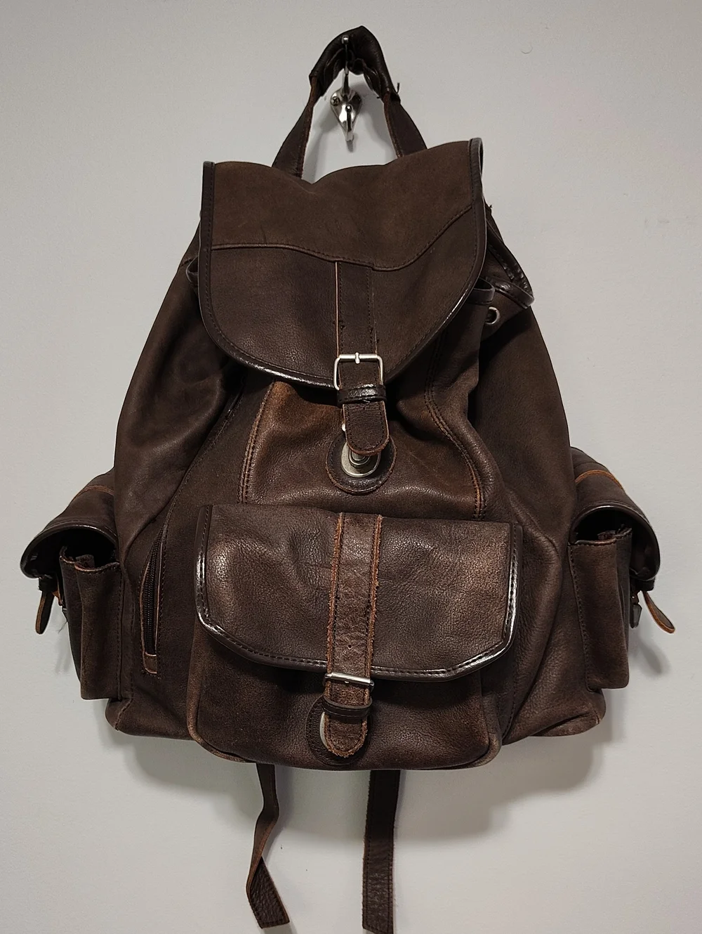 Brown Leather Men’s Backpack - Classic Rustic Style